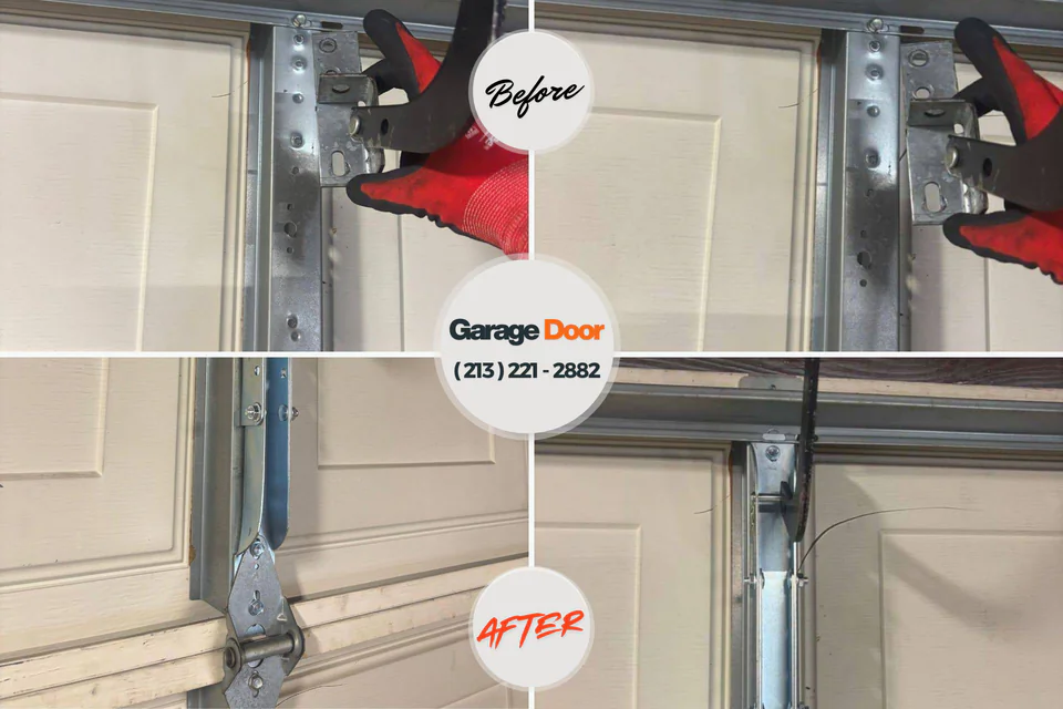 Before and after: garage door repair New Chicago, IN